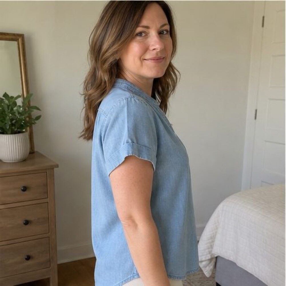 Emerald Button Blouse - Picture 3 of 6